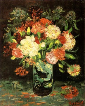 Jarrón con Claveles 2 Vincent van Gogh Impresionismo Flores Pinturas al óleo